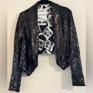 LRR & C Couture Vintage Blondie Collection Black Sequined Jacket Size S